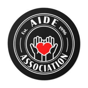 Round Vinyl Stickers - Black AIDE Logo